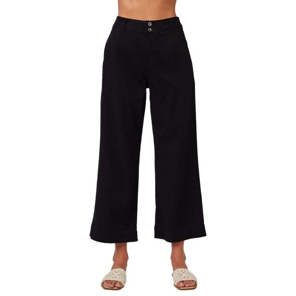 Bella Dahl Womens  Saige Wide Leg Crop Pant, Black